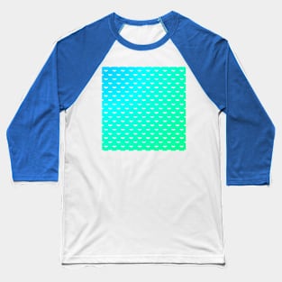 White Tiny Bats Teal Baseball T-Shirt